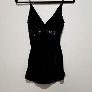 Express black velvet tank top
